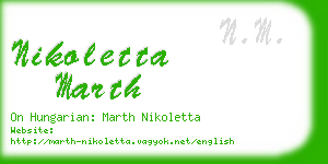 nikoletta marth business card